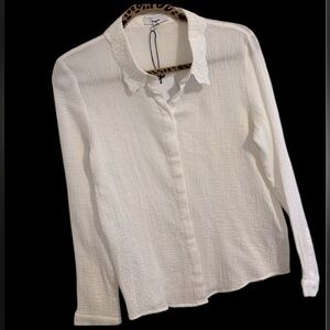 Suncoo Paris lace cream top T1 NWT